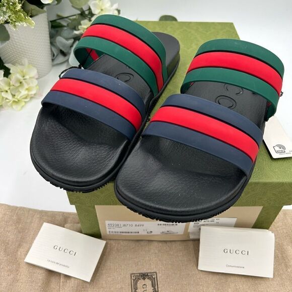 Men’s Gucci, Agrado double strap sandals size 11, made in Italy - Picture 10 of 11